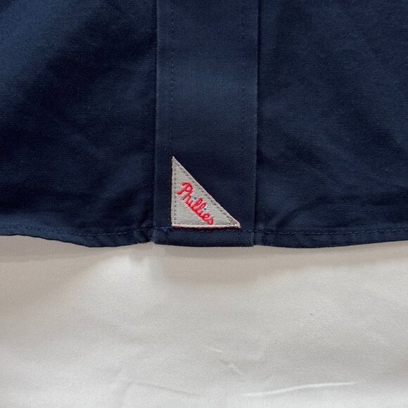 UNTUCKit Men's L Navy Phillies Signature Series Button-Down Shirt - Picture 2 of 9